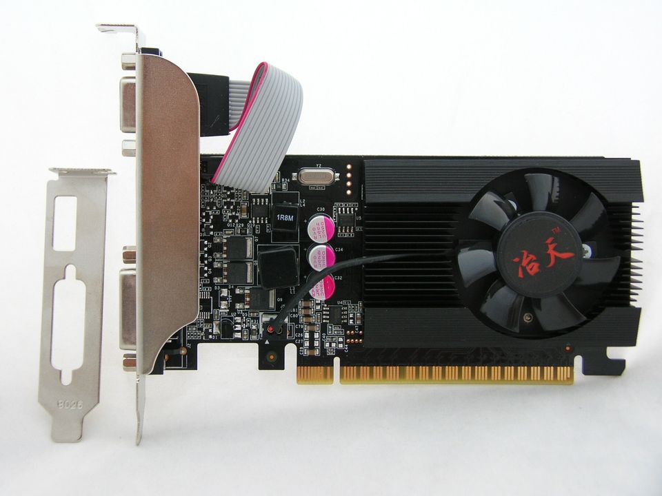 PCIE-8X显卡冶天GT730半高128位HTPC小机箱2U刀卡HDMI双屏显示双VGA